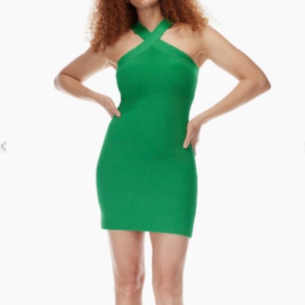 Women’s ARITZIA BABATON Emerald Green Halter Dress- Size Large - Picture 4 of 8